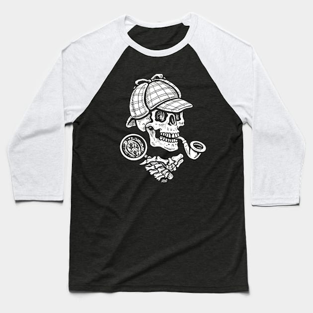 Sherlock Bones Baseball T-Shirt by BradAlbright